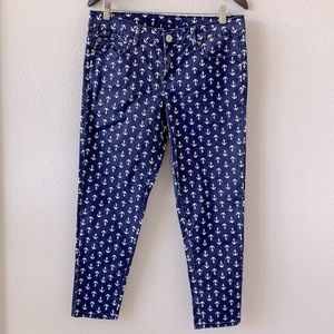 Rue 21 navy anchor skinny jeans 11/12